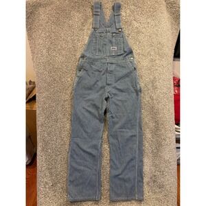 Big Smith Overalls Mens 34x31* Blue Hickory Stripe Denim Workwear Utility Bibs